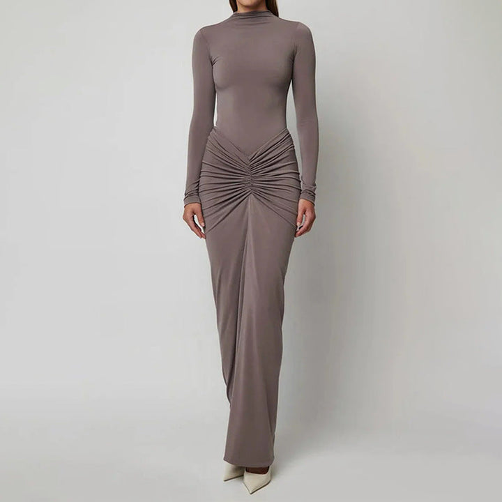 Karen Moree | Women's Winter Bodycon Dress, Ruched Waist