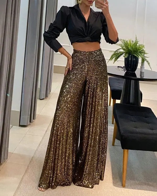 Karen Moree | Sequin Embellished High Waist Cocktail Dress
