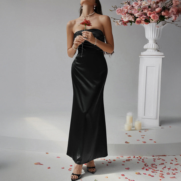 Karen Moree | Strapless Satin Cocktail Dress