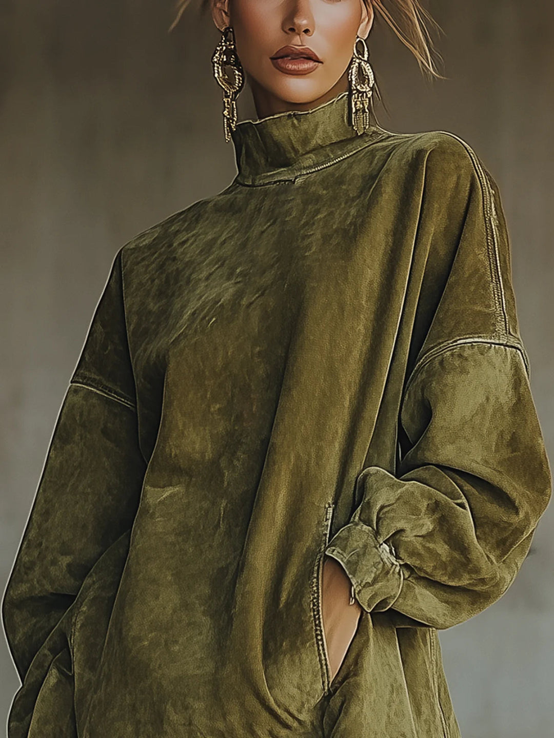 Karen Moree | Fringe Turtleneck Dress