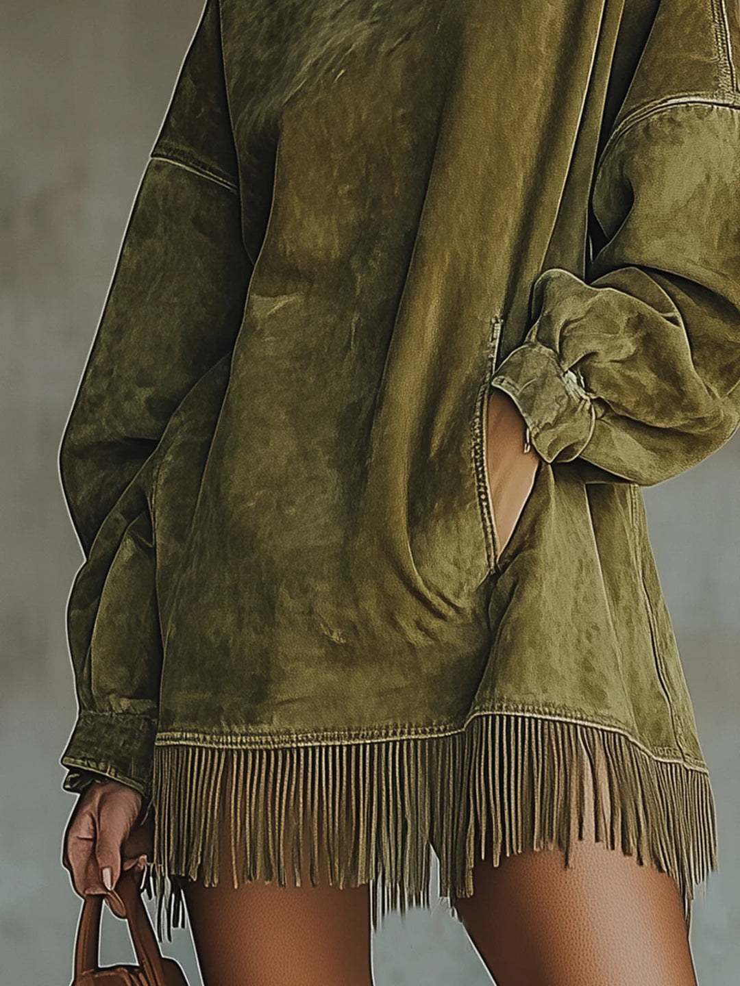 Karen Moree | Fringe Turtleneck Dress