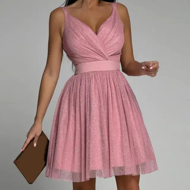 Karen Moree | Elegant Sleeveless V-Neck Cocktail Dress