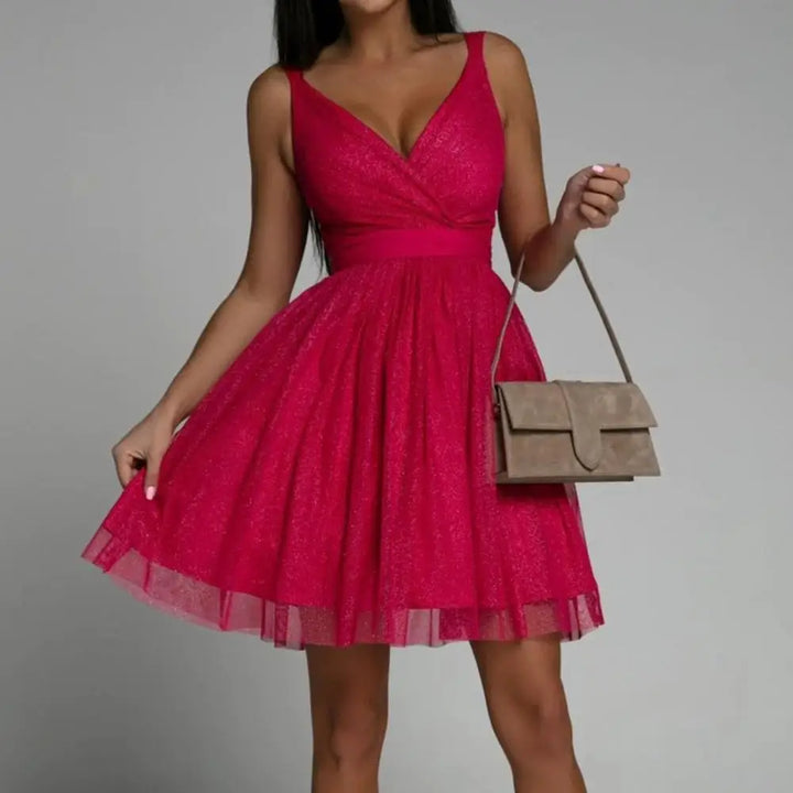Karen Moree | Elegant Sleeveless V-Neck Cocktail Dress
