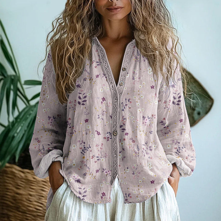 Karen Moree | Vintage Leaf Print Blouse