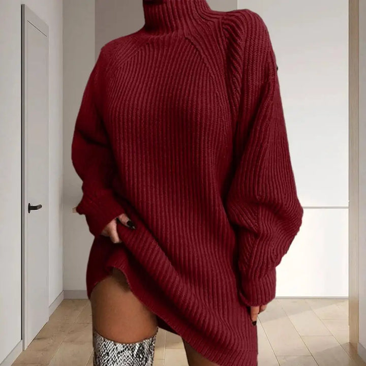 Karen Moree | Women's Turtleneck Sweater Dress, Winter