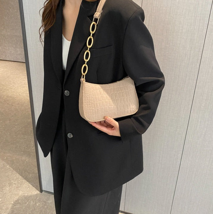 Karen Moree | Shoulder Bag In Crocodile-Embossed Design