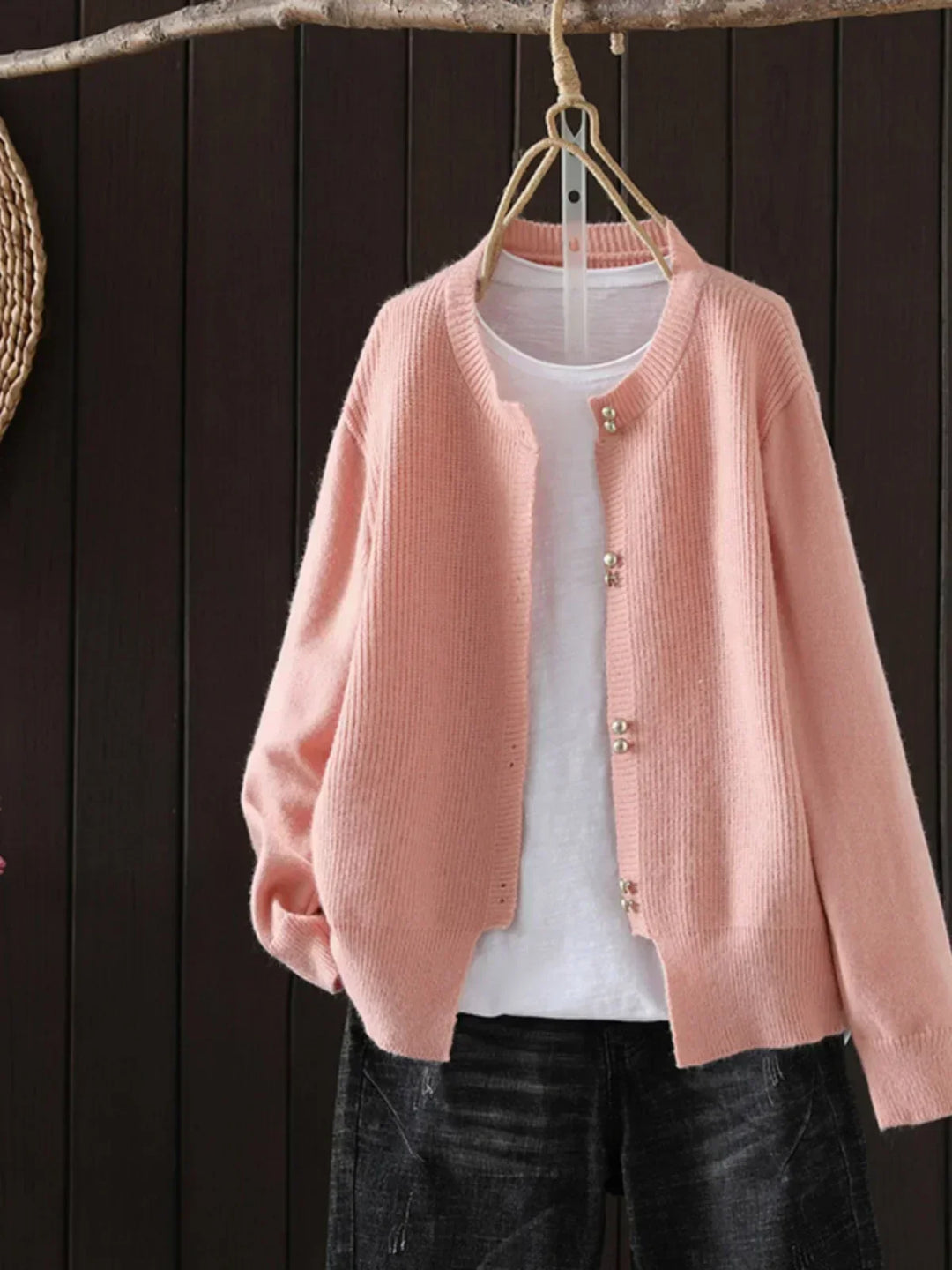 Karen Moree | Pearl-Button Cardigan