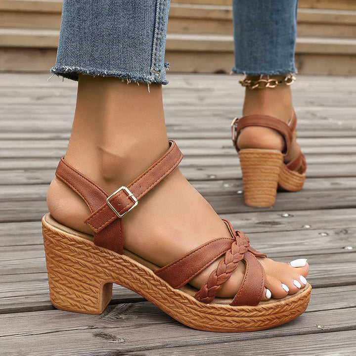 Karen Moree | Braided Strap Platform Sandals