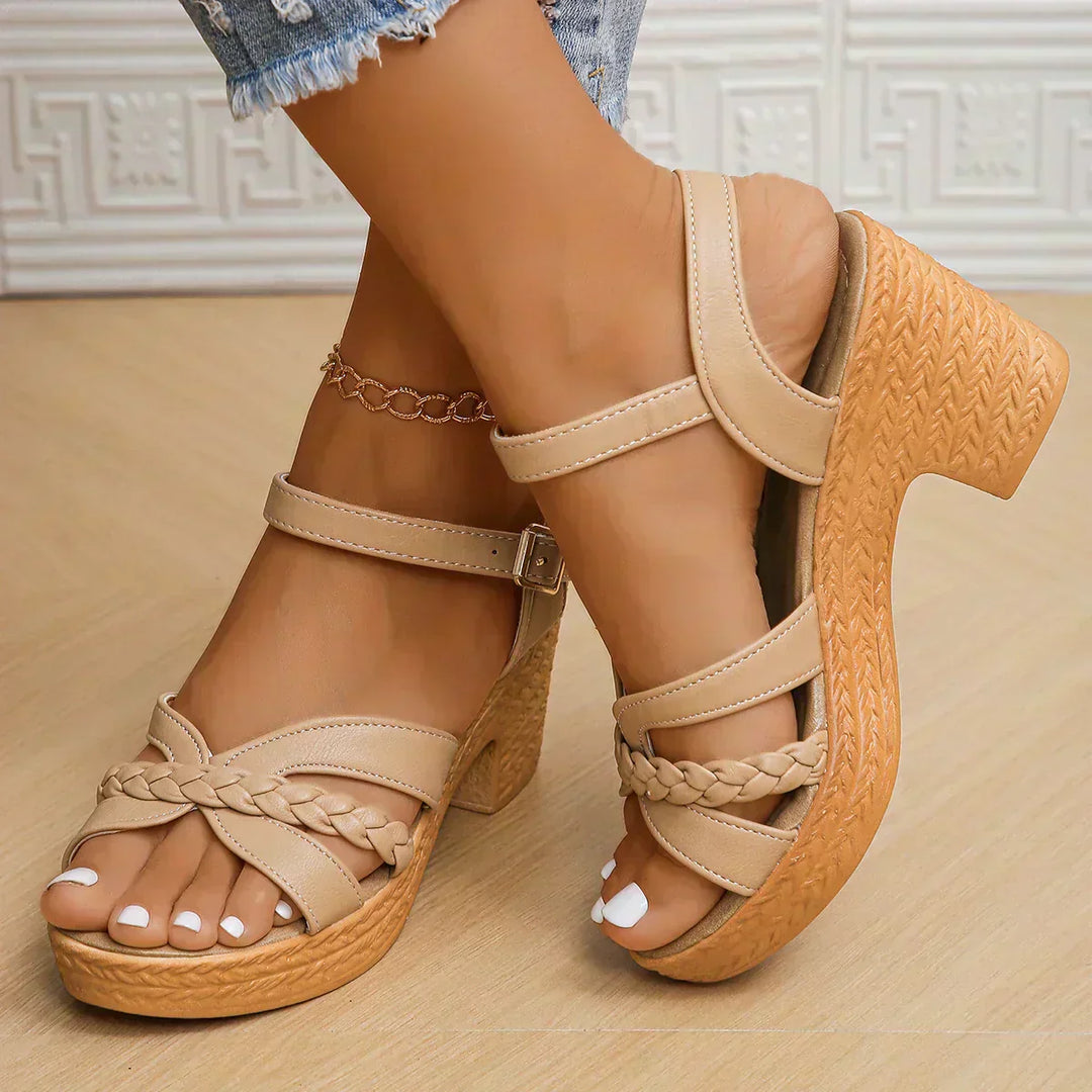Karen Moree | Braided Strap Platform Sandals
