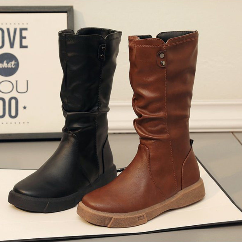 Karen Moree | Waterproof Vegan Leather Boots With Zipper