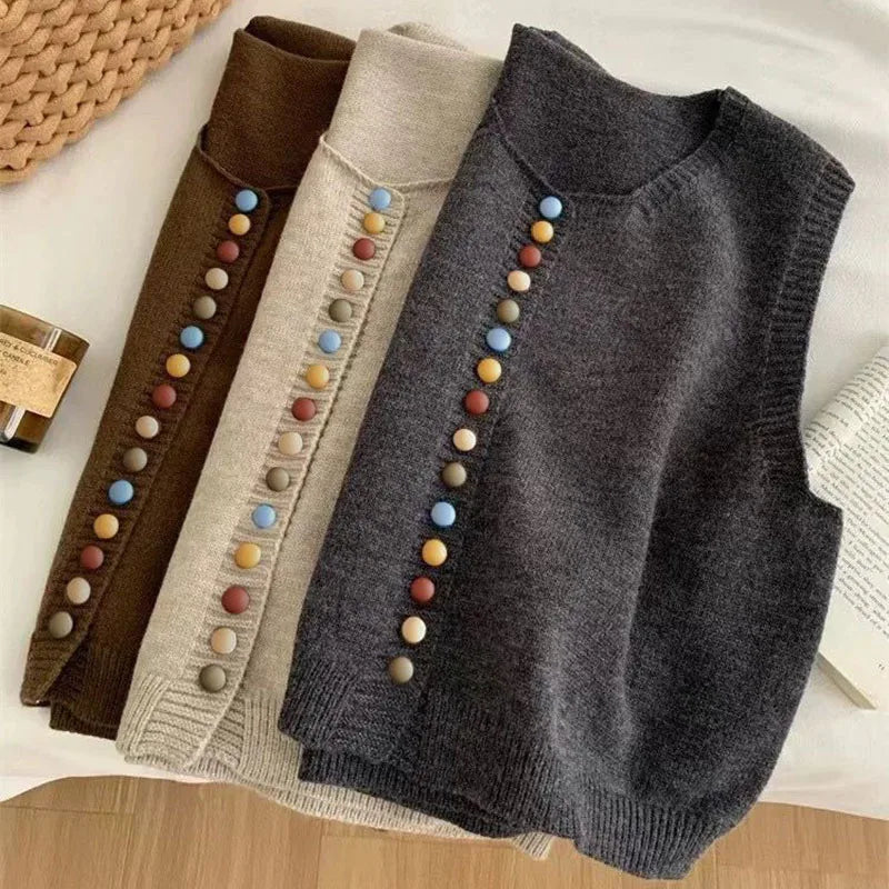 Karen Moree | Color-Button Knit Vest