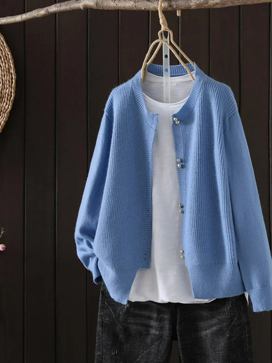 Karen Moree | Pearl-Button Cardigan