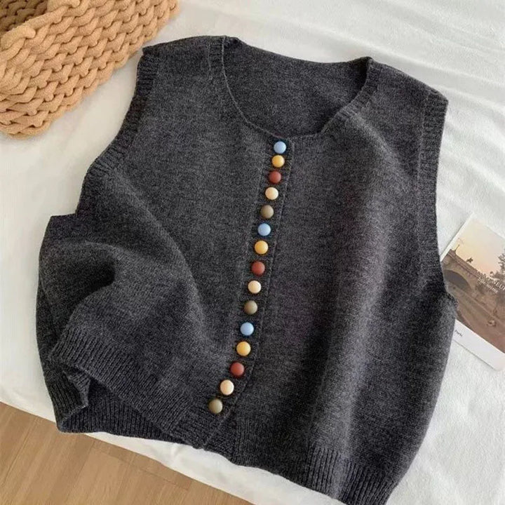 Karen Moree | Color-Button Knit Vest