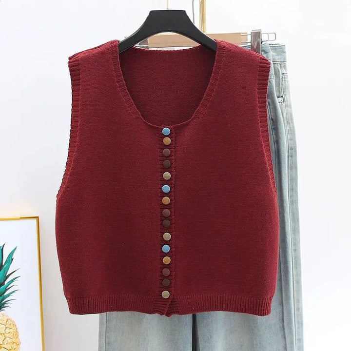 Karen Moree | Color-Button Knit Vest
