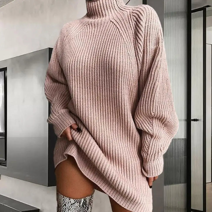 Karen Moree | Women's Turtleneck Sweater Dress, Winter