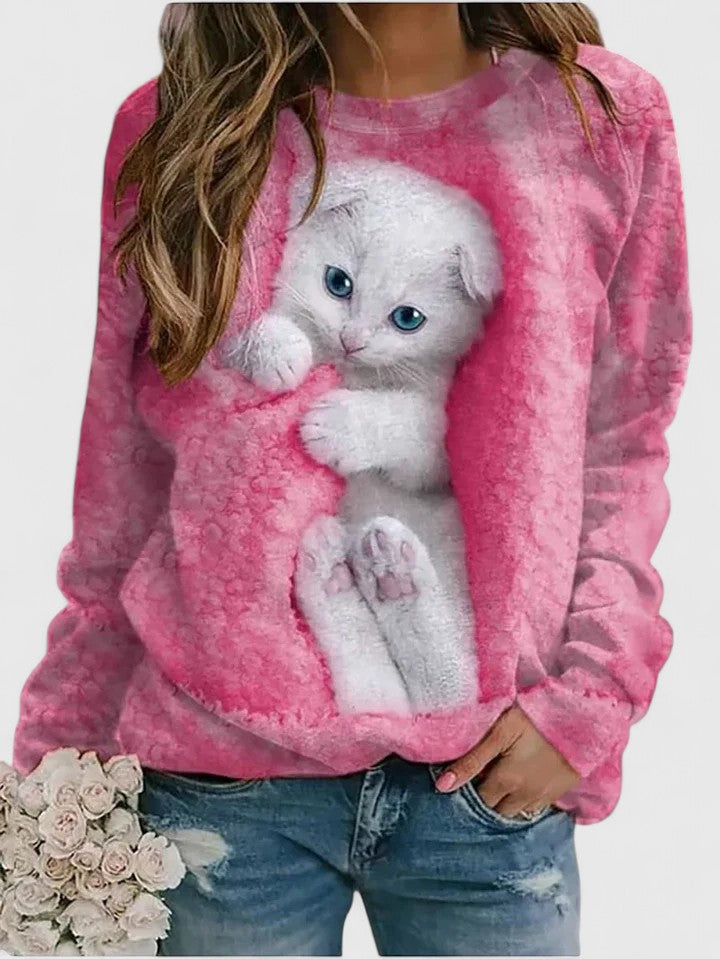 Karen Moree | Cozy Kitten Print Sweater