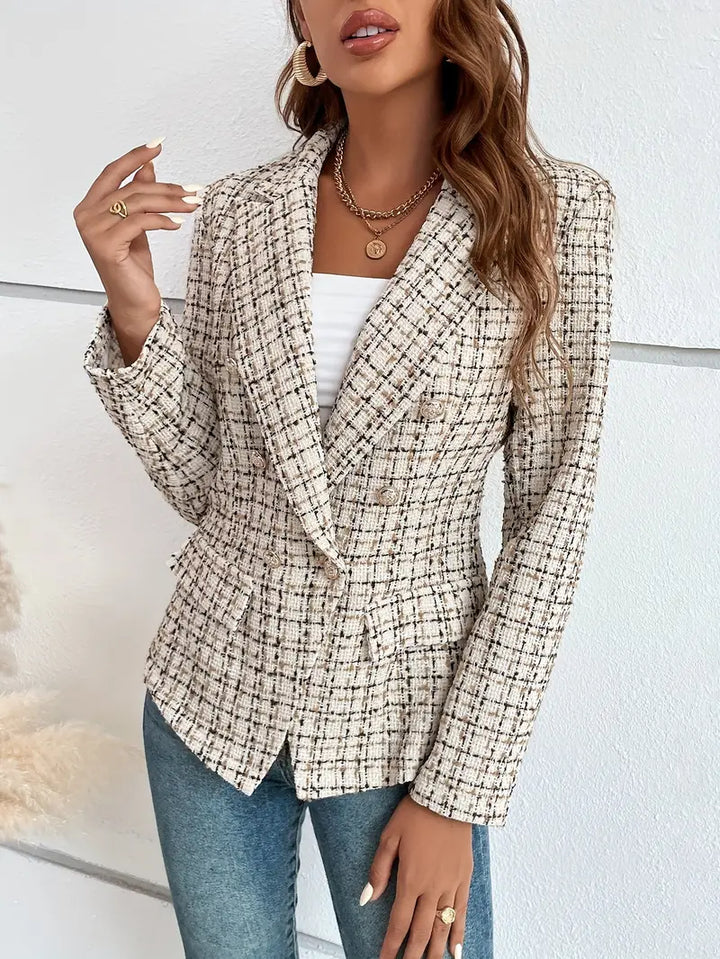 Karen Moree | Double-Breasted Blazer With Checked Pattern