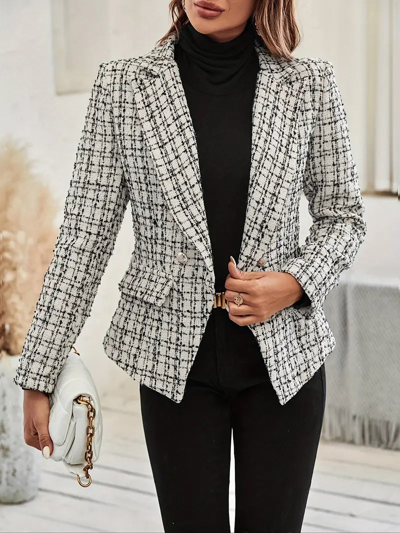 Karen Moree | Double-Breasted Blazer With Checked Pattern