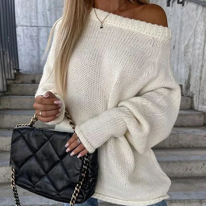 Karen Moree | Off-Shoulder Knit Sweater