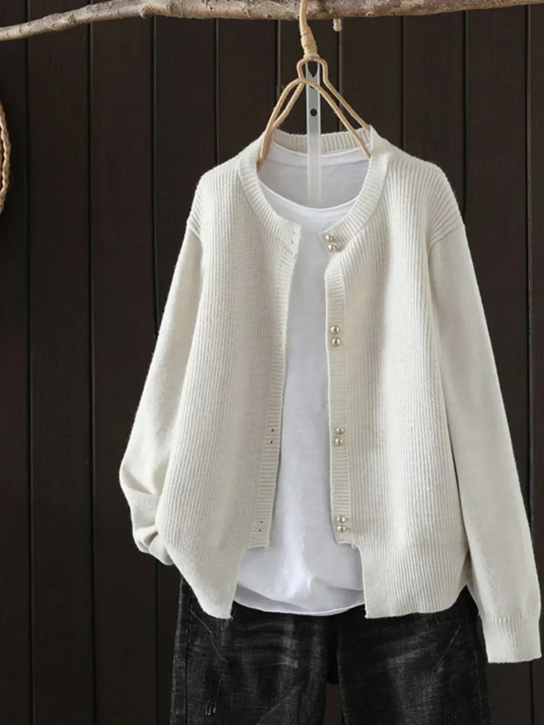 Karen Moree | Pearl-Button Cardigan