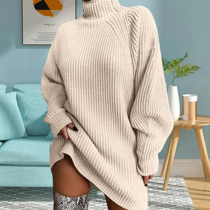 Karen Moree | Women's Turtleneck Sweater Dress, Winter
