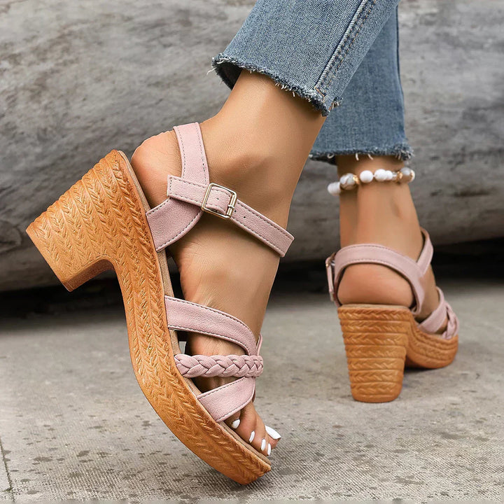 Karen Moree | Braided Strap Platform Sandals