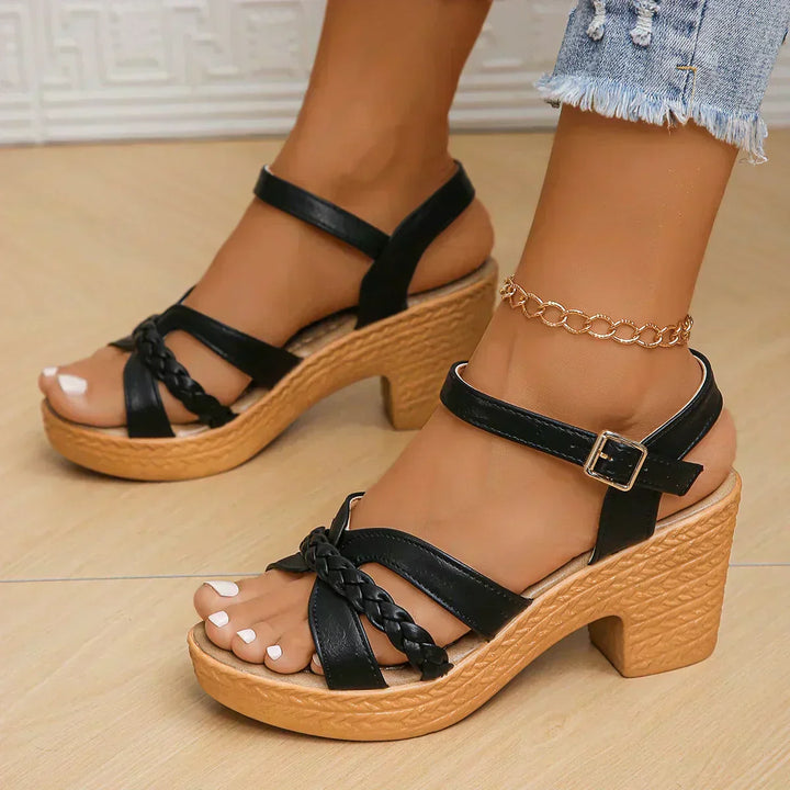 Karen Moree | Braided Strap Platform Sandals