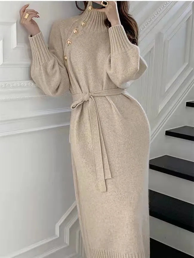 Karen Moree | Women's Winter Sweater Dress In Soft Knit With Batwing Sleeves