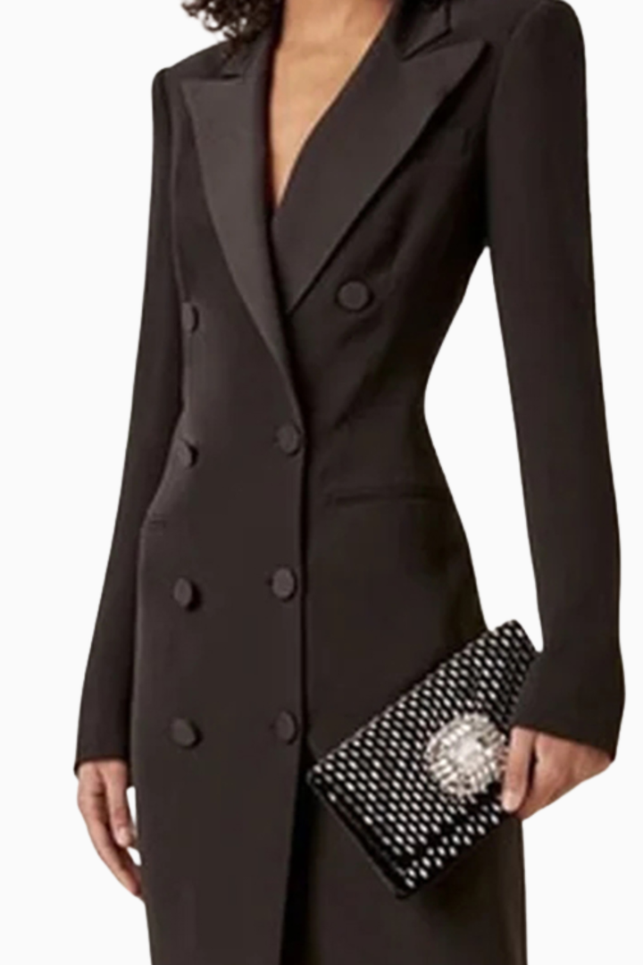 Karen Moree | Elegant Dress With Blazer Collar