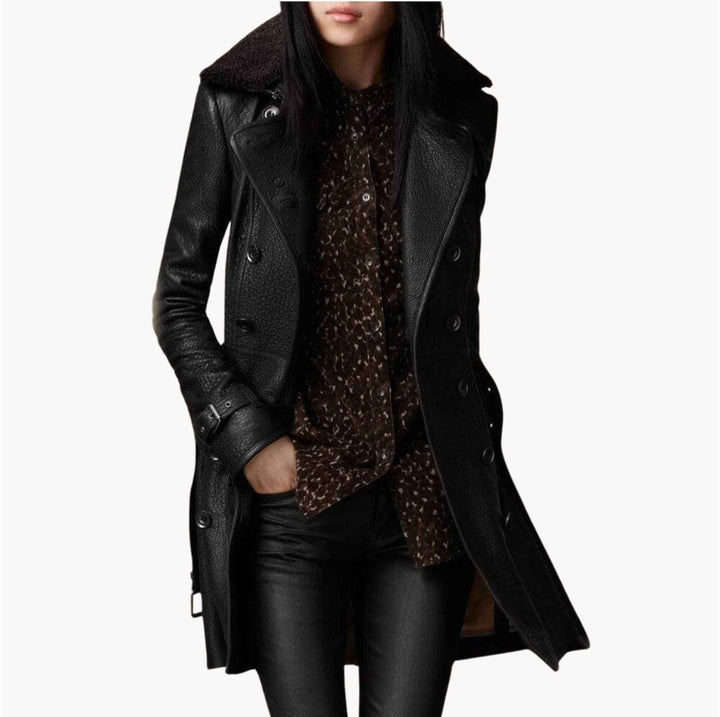 Karen Moree | Leather Trench Coat
