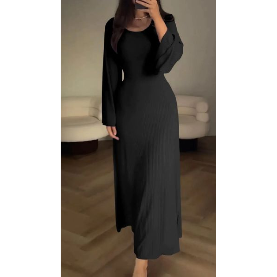 Karen Moree | Elegant Winter Maxi Dress With Long Sleeves
