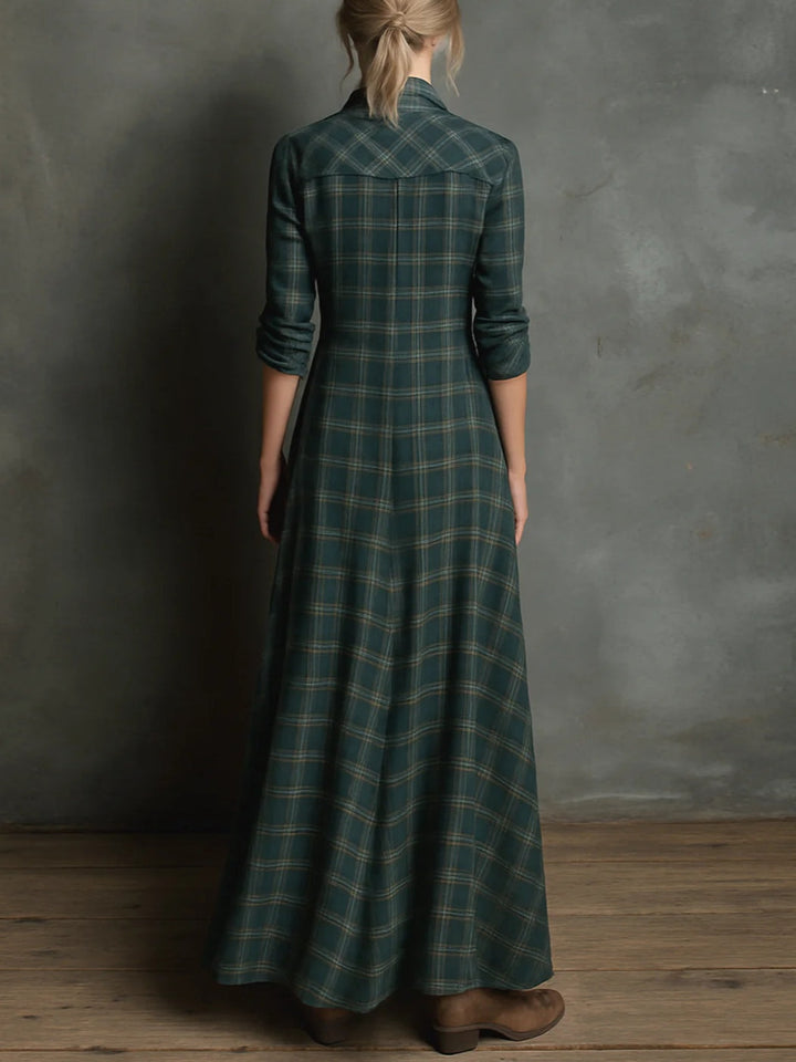 Karen Moree | Western Plaid Maxi Shirt Dress