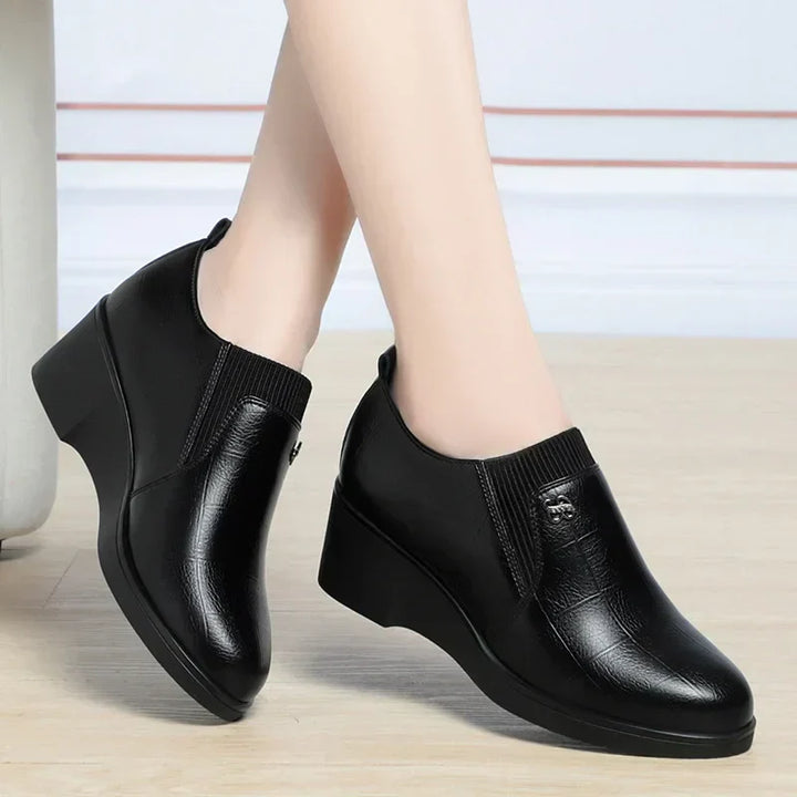Karen Moree | Fashionable Leather Wedge Shoes