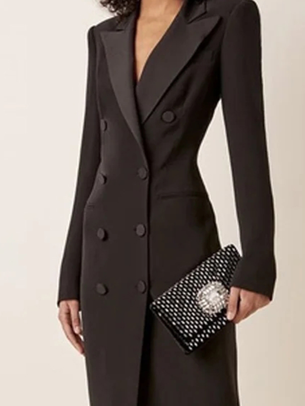 Karen Moree | Elegant Dress With Blazer Collar