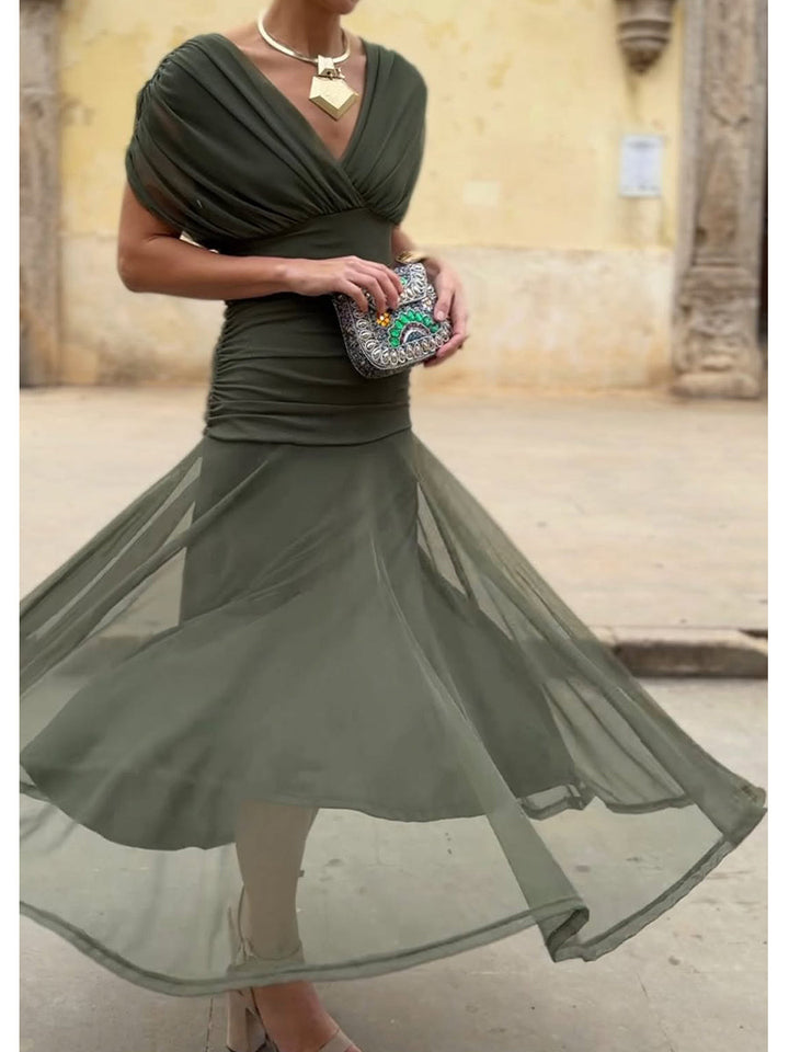 Karen Moree | Off-The-Shoulder Midi Dress