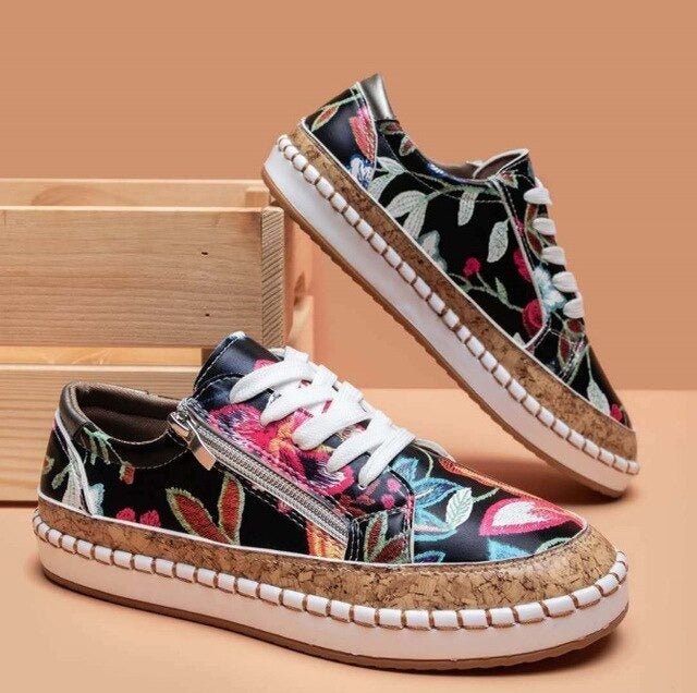 Karen Moree | Floral Orthopedic Zipper Sneakers