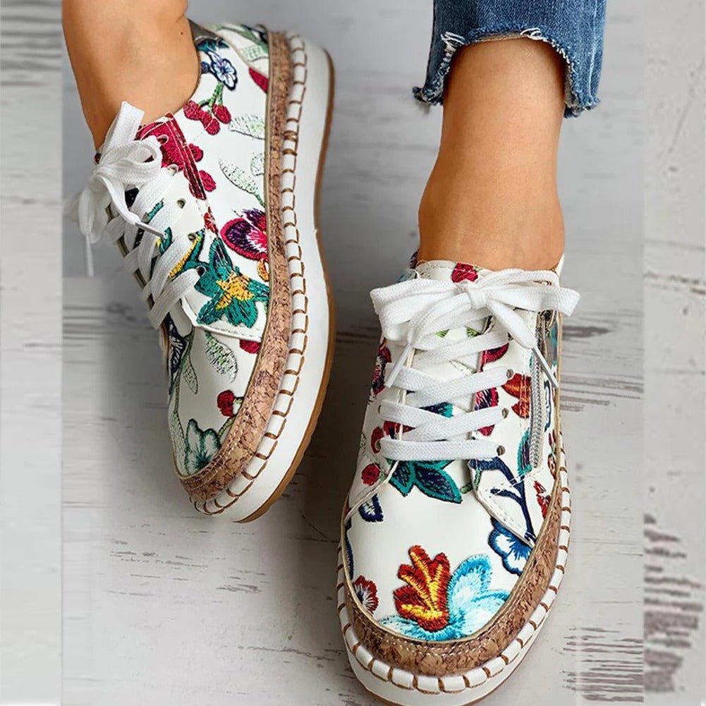 Karen Moree | Floral Orthopedic Zipper Sneakers