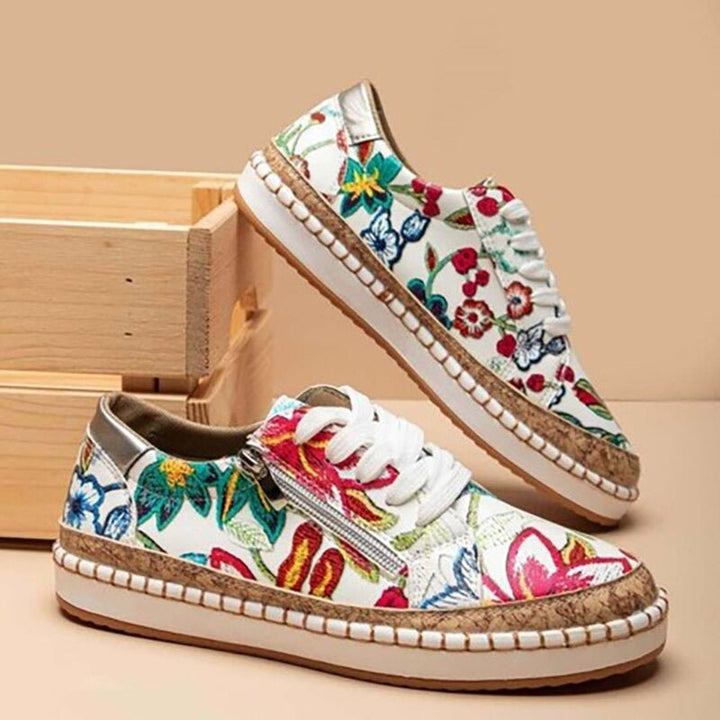 Karen Moree | Floral Orthopedic Zipper Sneakers