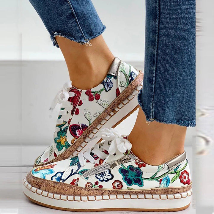 Karen Moree | Floral Orthopedic Zipper Sneakers