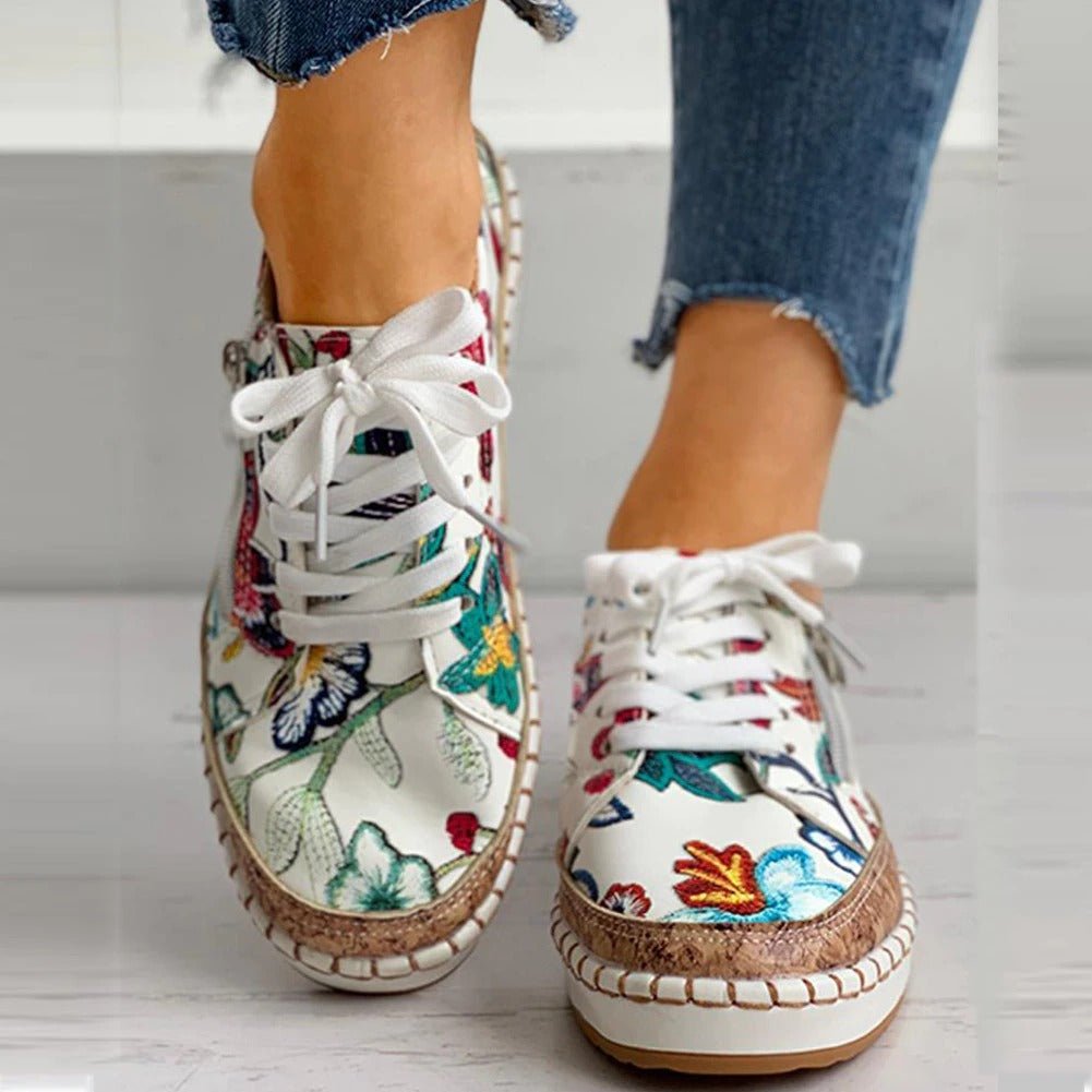 Karen Moree | Floral Orthopedic Zipper Sneakers