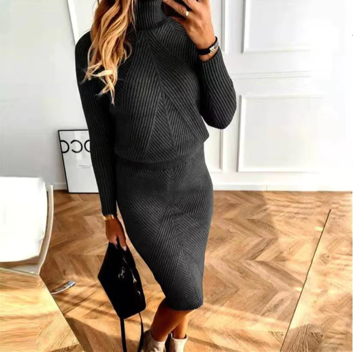 Karen Moree | Cozy Turtleneck Sweater Dress