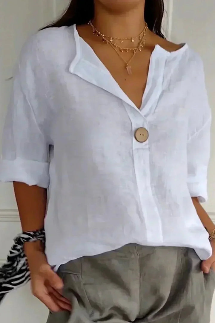 Karen Moree | Relaxed V-Neck Blouse