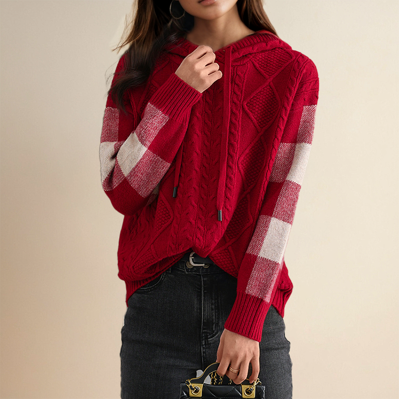 Karen Moree | Cable Knit Hoodie Sweater