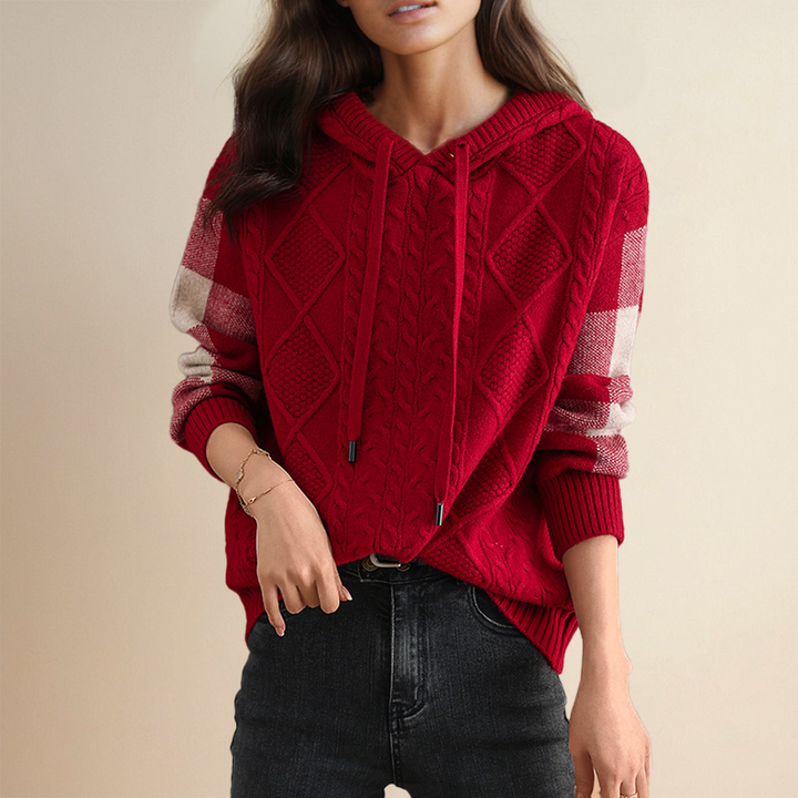 Karen Moree | Cable Knit Hoodie Sweater
