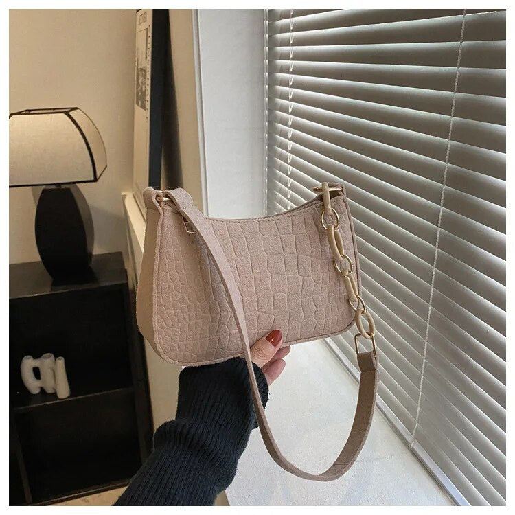 Karen Moree | Shoulder Bag In Crocodile-Embossed Design