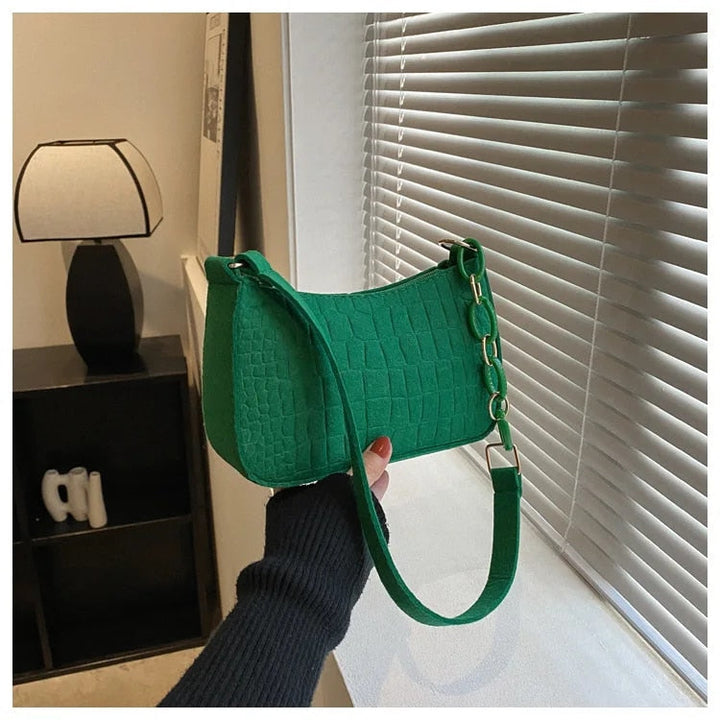Karen Moree | Shoulder Bag In Crocodile-Embossed Design