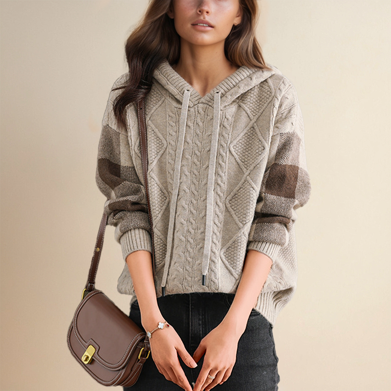 Karen Moree | Cable Knit Hoodie Sweater