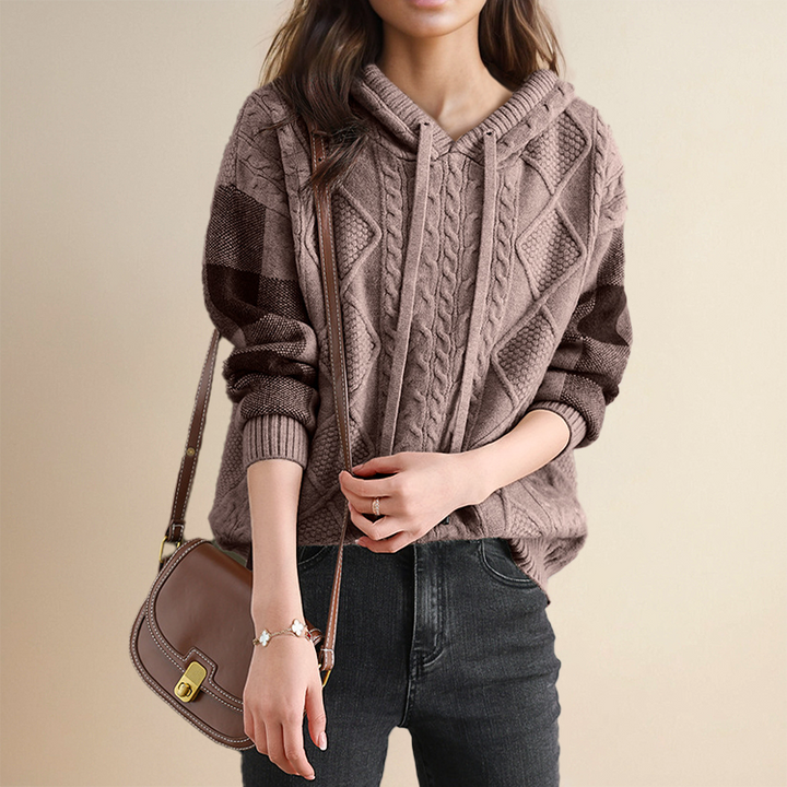 Karen Moree | Cable Knit Hoodie Sweater