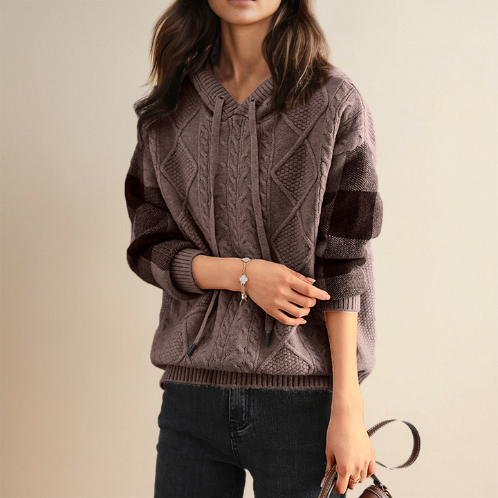 Karen Moree | Cable Knit Hoodie Sweater