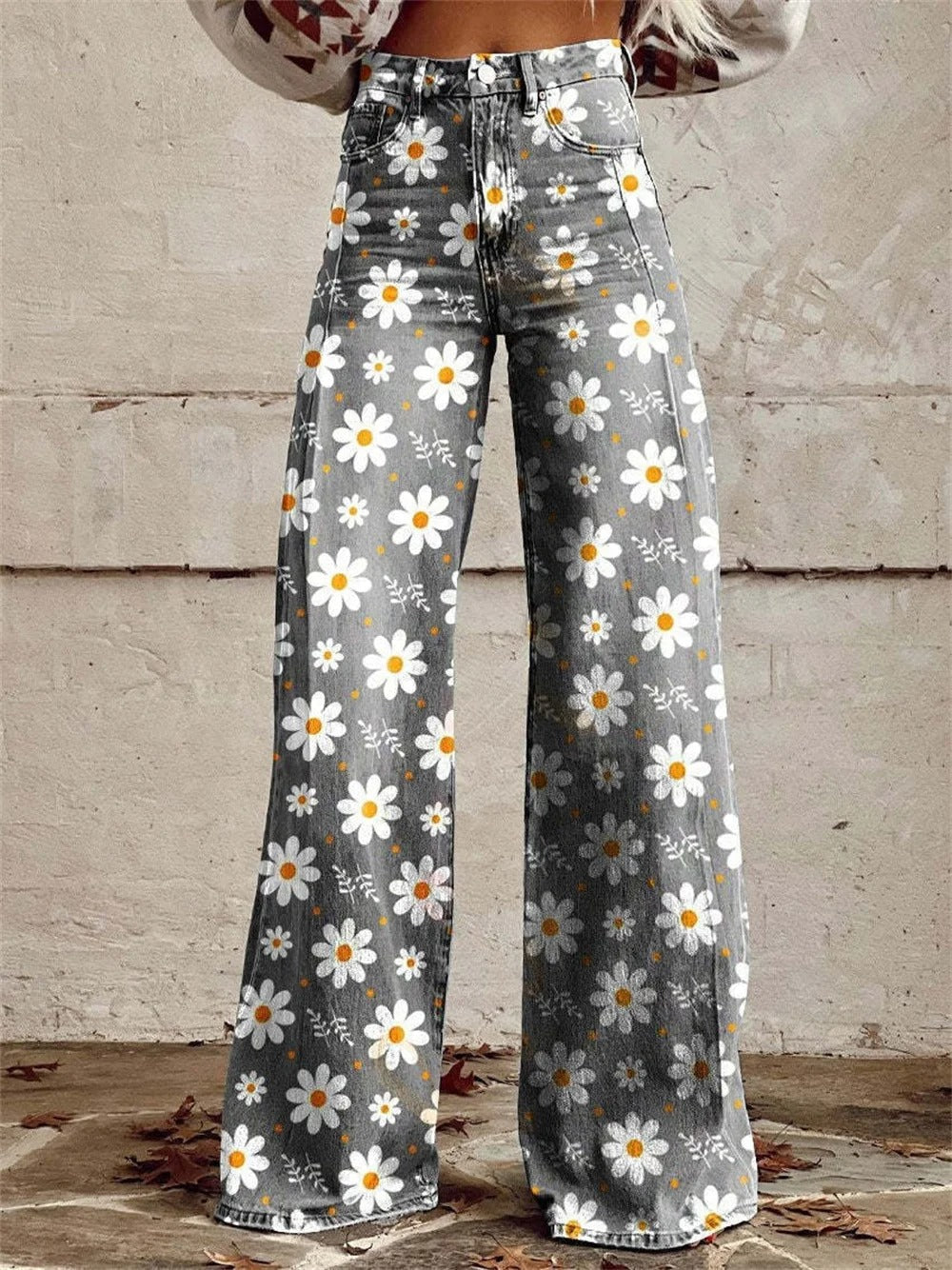 Karen Moree | Comfortable Colourful Floral Print Wide Leg Pants